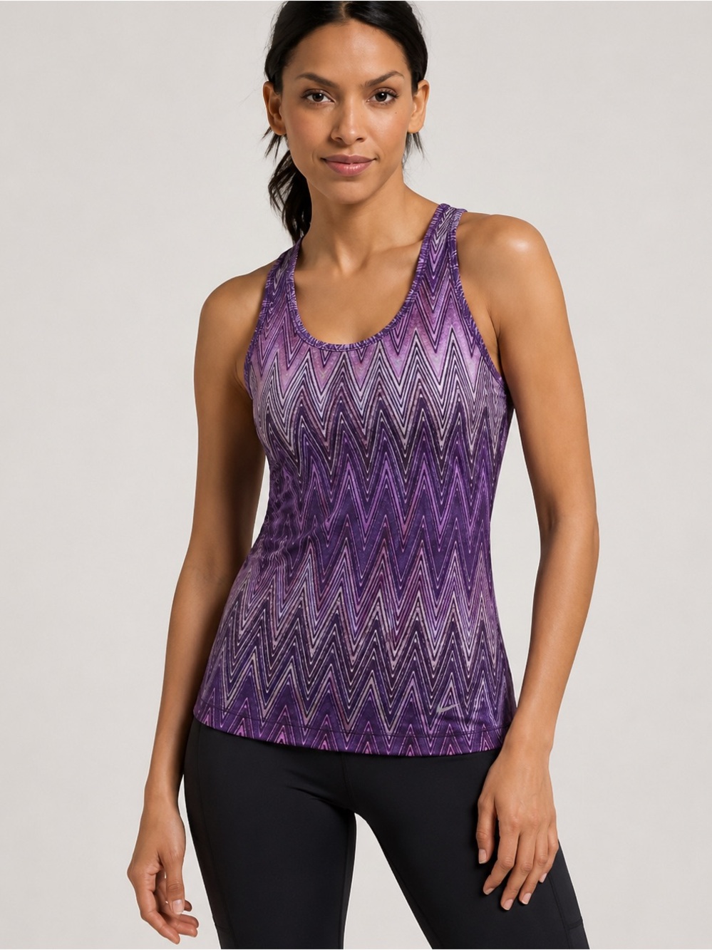 Nike Dri-FIT Purple Chevron Racerback Workout Tank Top size XS